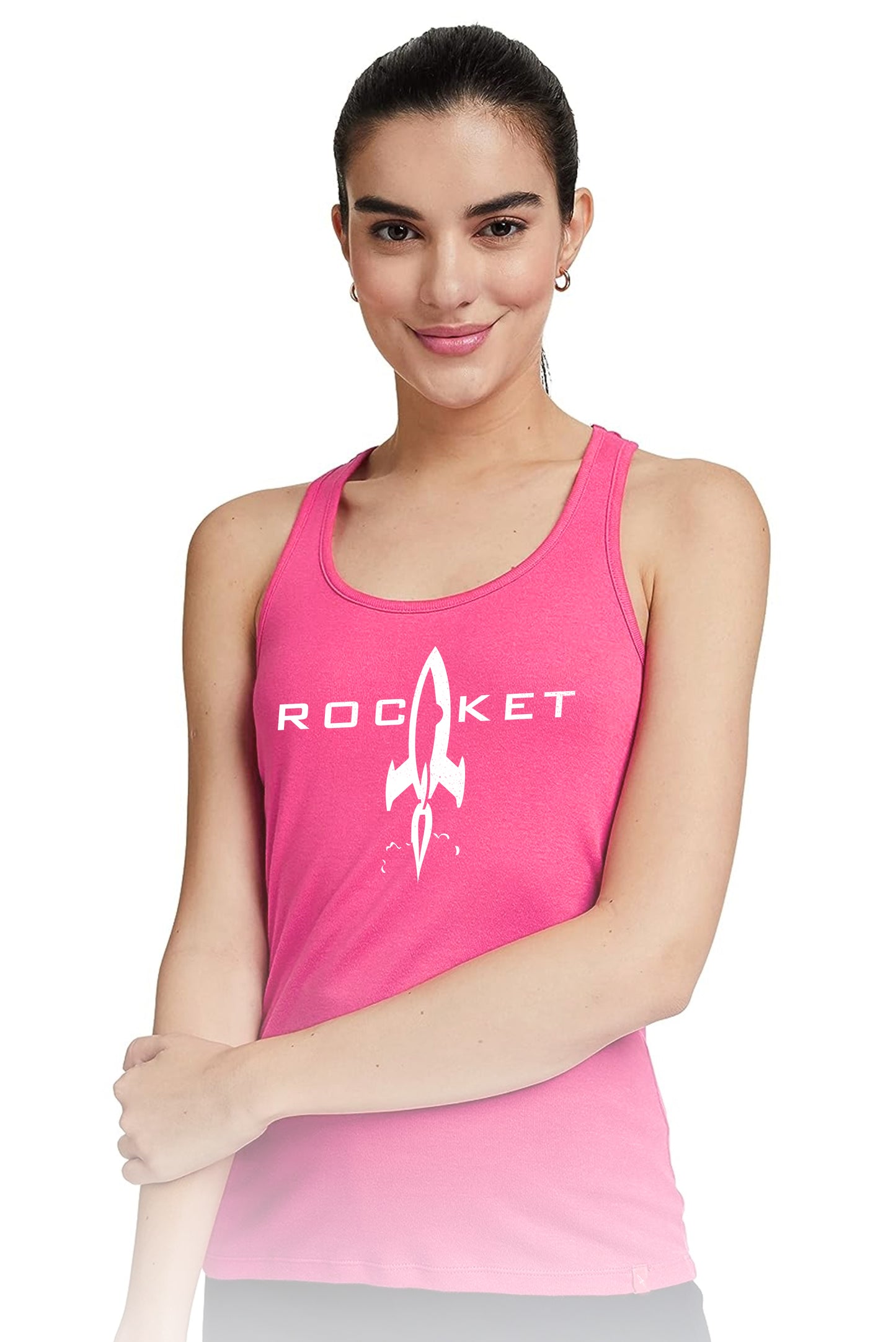 Women's High Performance Racer Tank Top (Black & Pink)