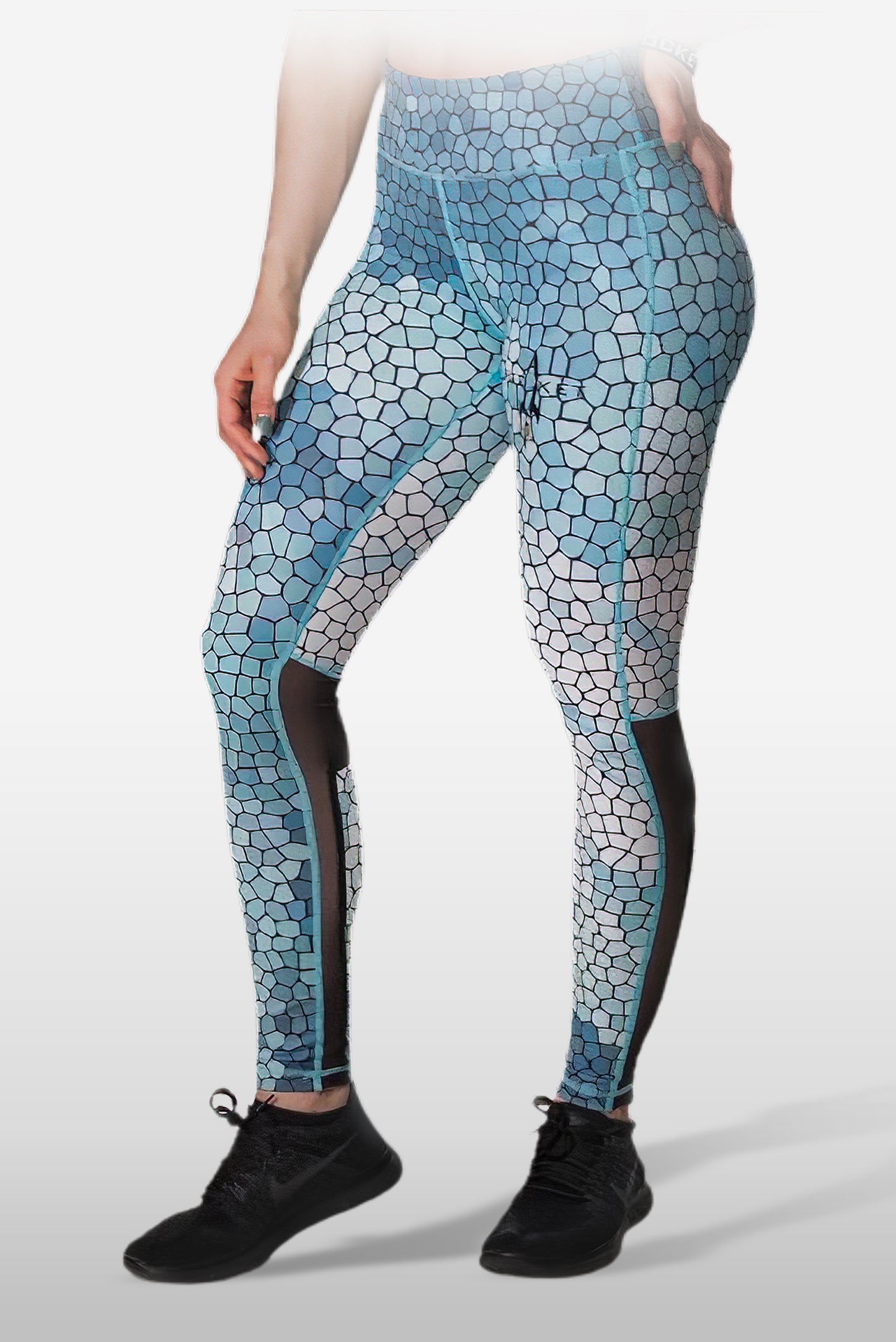 Women's Pro Art Mesh Leggings - Blue